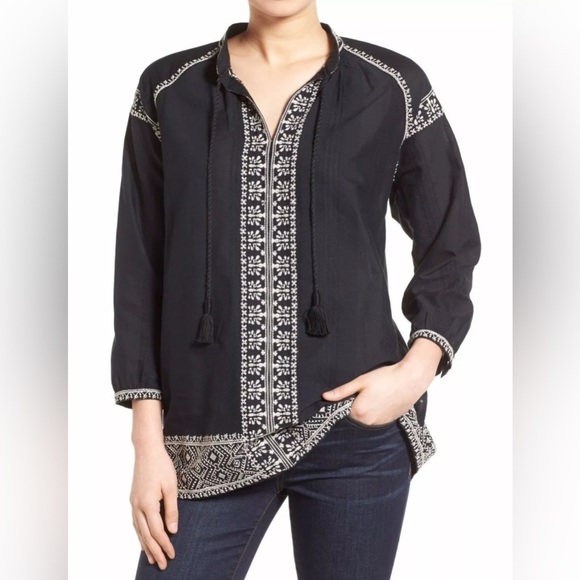 Madewell Embroidered Camelia Top - Picture 1 of 5